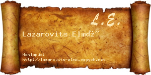 Lazarovits Elmó névjegykártya
